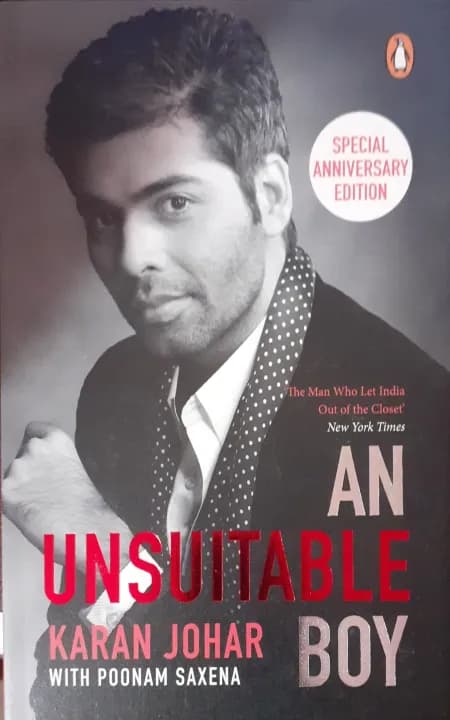 An Unsuitable Boy by Karan Johar With Poonam Saxena — book cover